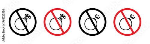 No jewelry sign set. vector illustration