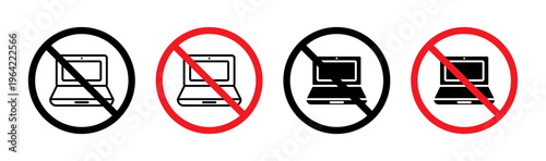 No laptop sign set. vector illustration