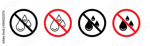 No leakage sign set. vector illustration