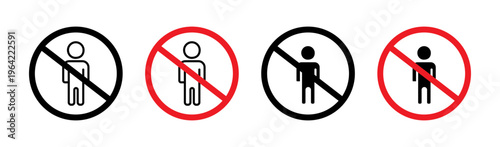 No man sign set. vector illustration