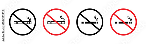 No smoking cigarette sign set. vector illustration