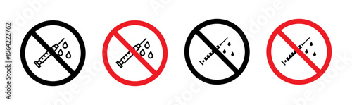 No syringe sign set. vector illustration