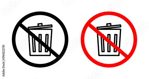 No trash icons set. vector illustration