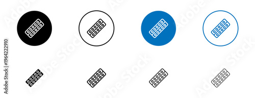 Oral contraception icons set. vector illustration