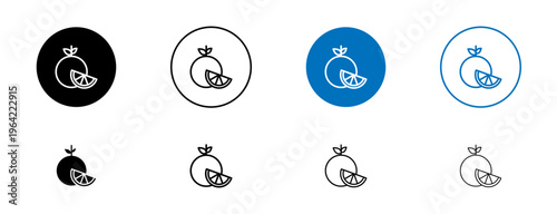 Orange fruit icons set. vector illustration