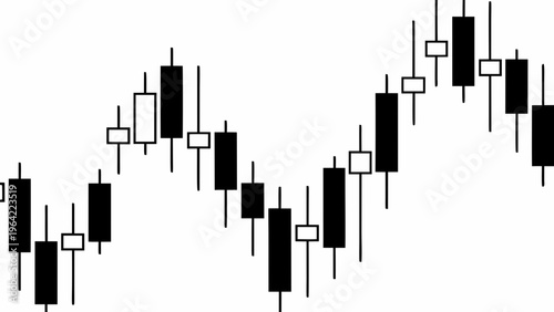 Photos Candlestick chart displaying fluctuating market data with varying price points