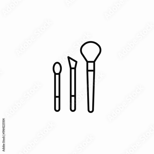 assorted makeup brushes icon sign vector