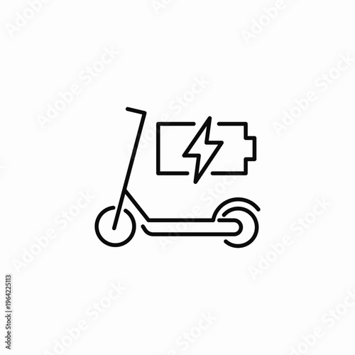 battery charging scooter icon sign vector