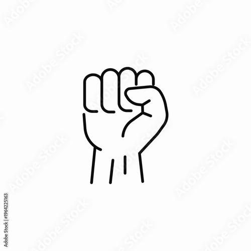clenched fist raised icon sign vector