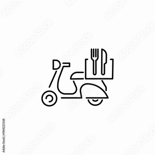 food delivery scooter icon sign vector