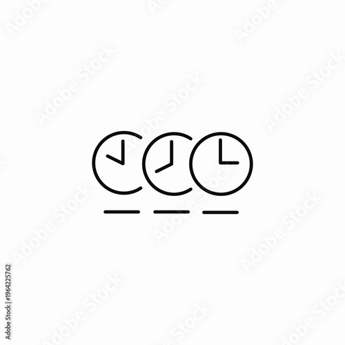 multiple time zones icon sign vector