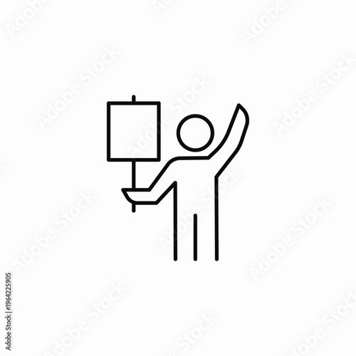 protester holding sign icon sign vector