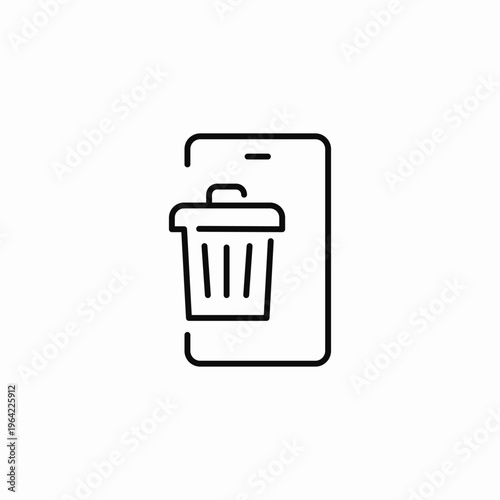 phone delete trash icon sign vector