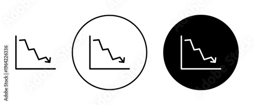 Reduction chart icons set. vector illustration