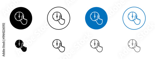 Specify at time icons set. vector illustration