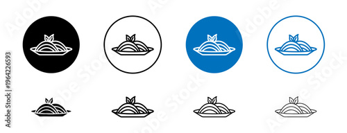 Spaghetti pasta icons set. vector illustration