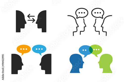 Communication Icons Vector Dialogue Symbols