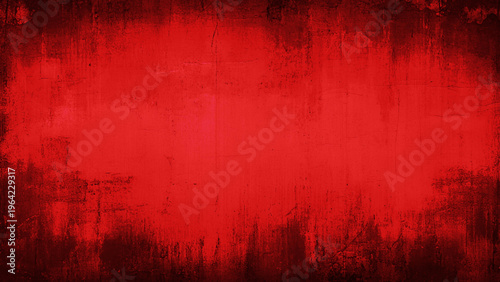 Red textured vintage background with an image of an old, dilapidated concrete wall. Close up red concrete wall texture
