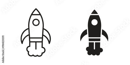 Startup icon symbols, Solid black and editable stroke icons