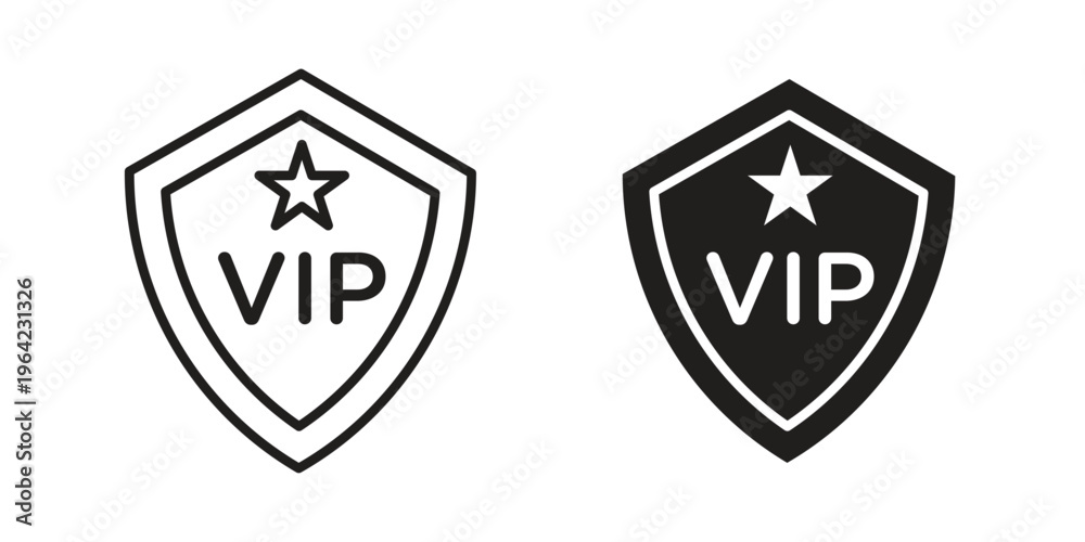 Fototapeta premium VIP icon symbols, Solid black and editable stroke icons