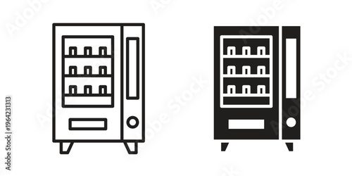 Vending machine icon symbols, Solid black and editable stroke icons