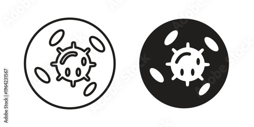 White blood cell icon symbols, Solid black and editable stroke icons