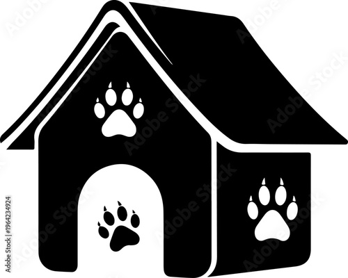 Dog house silhouette vector illustration