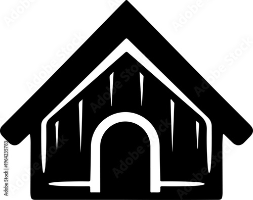 Dog house silhouette vector illustration