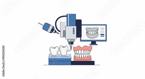 Precision milling machine crafting dental prosthetics with digital guidance