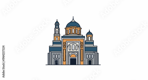 Ornate domed building with flanking towers, an iconic structure