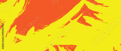 Abstract Grunge Brush Strokes on Orange and Yellow Background