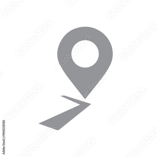 Single gray stylized map pointer indicates a starting point with a small trailing path segment extending diagonally downwards.