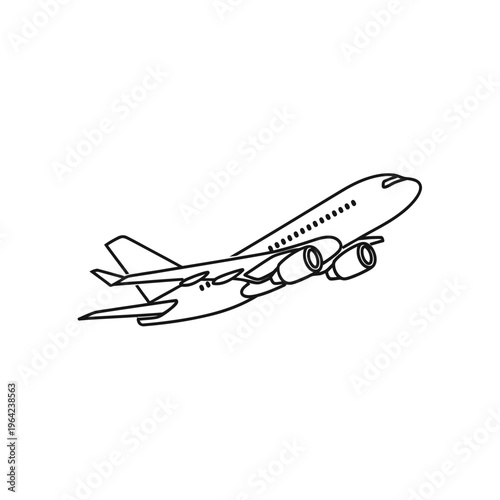 Airplane flying in the sky.