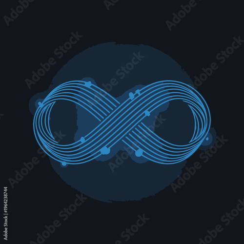 Blue Infinity Symbol with Lines.