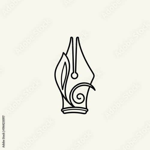 Fountain pen nib writing instrument.