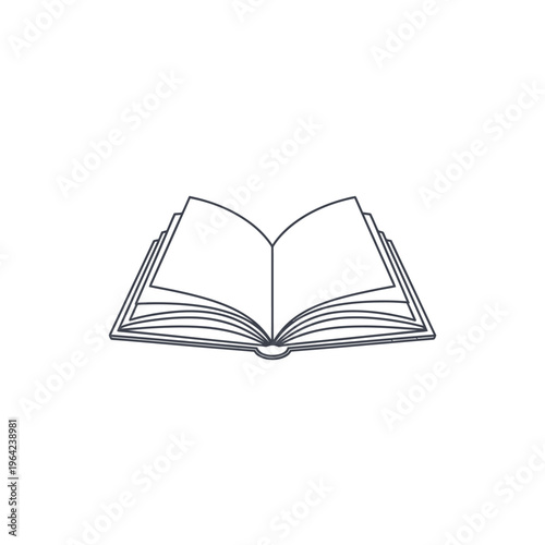 Open Book with Pages Turning.