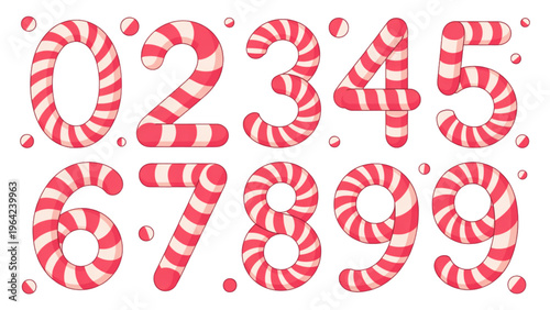 Five cartoon mice standing in a row with pink ears and red eyes Vector