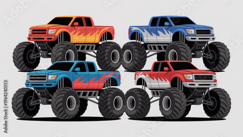 Four iconic bridges spanning over water bodies in a stylized illustration Vector