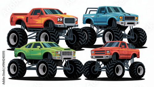 Four types of bridge architectural designs displayed in a row Vector