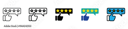 Star Review and Customer Feedback Icon Set