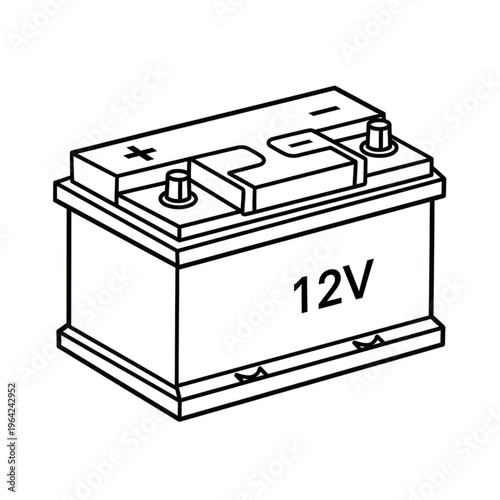Car Battery 12 Volt Automobile Power.