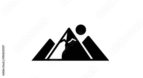 Mountain Landscape Icon Graphic.