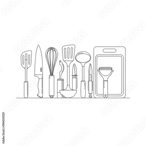 Dental tools and equipment line art.