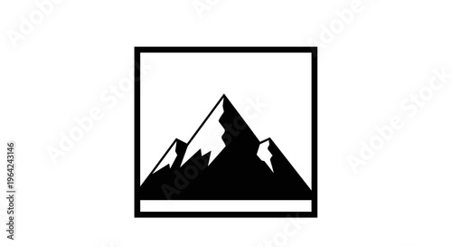 Mountain Range Silhouette Icon.
