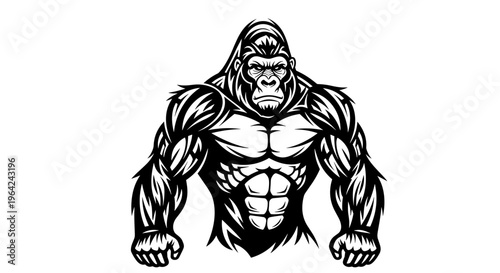 Muscular Gorilla Illustration 1.