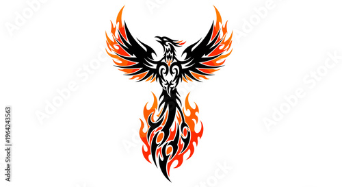 Phoenix Rising from Flames Mythical.
