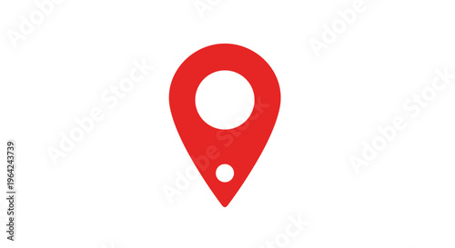 Red Location Pin Icon Symbol.