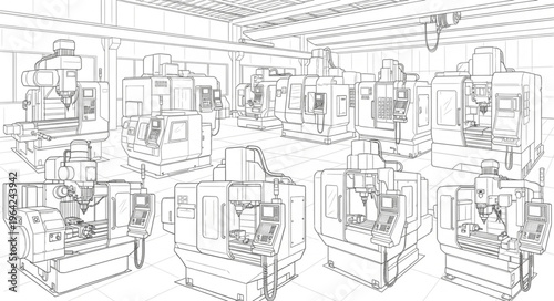 Industrial factory machines at work.