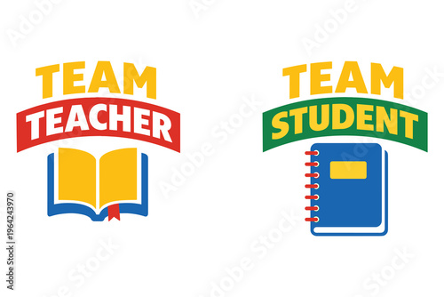 Team teacher team student vector illustration for educational roles in school setting.