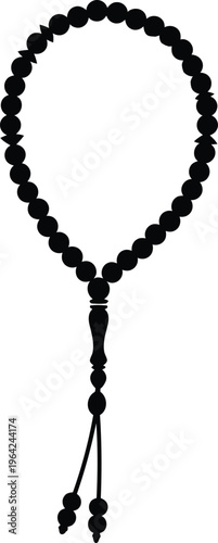 Black beaded rosary with tassel